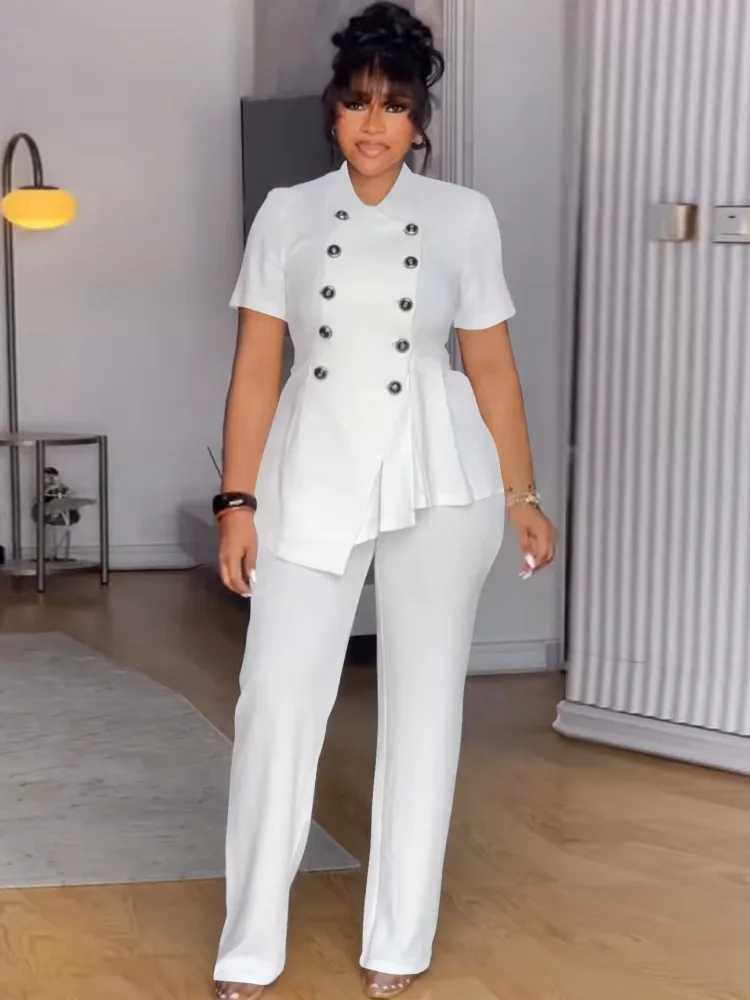 2 Piece Women Sets 2025 New Arrival Summer Autumn Matching Sets Two Pieces Sets Top And Wide Leg Pants Suits Outfits Clothing X250704