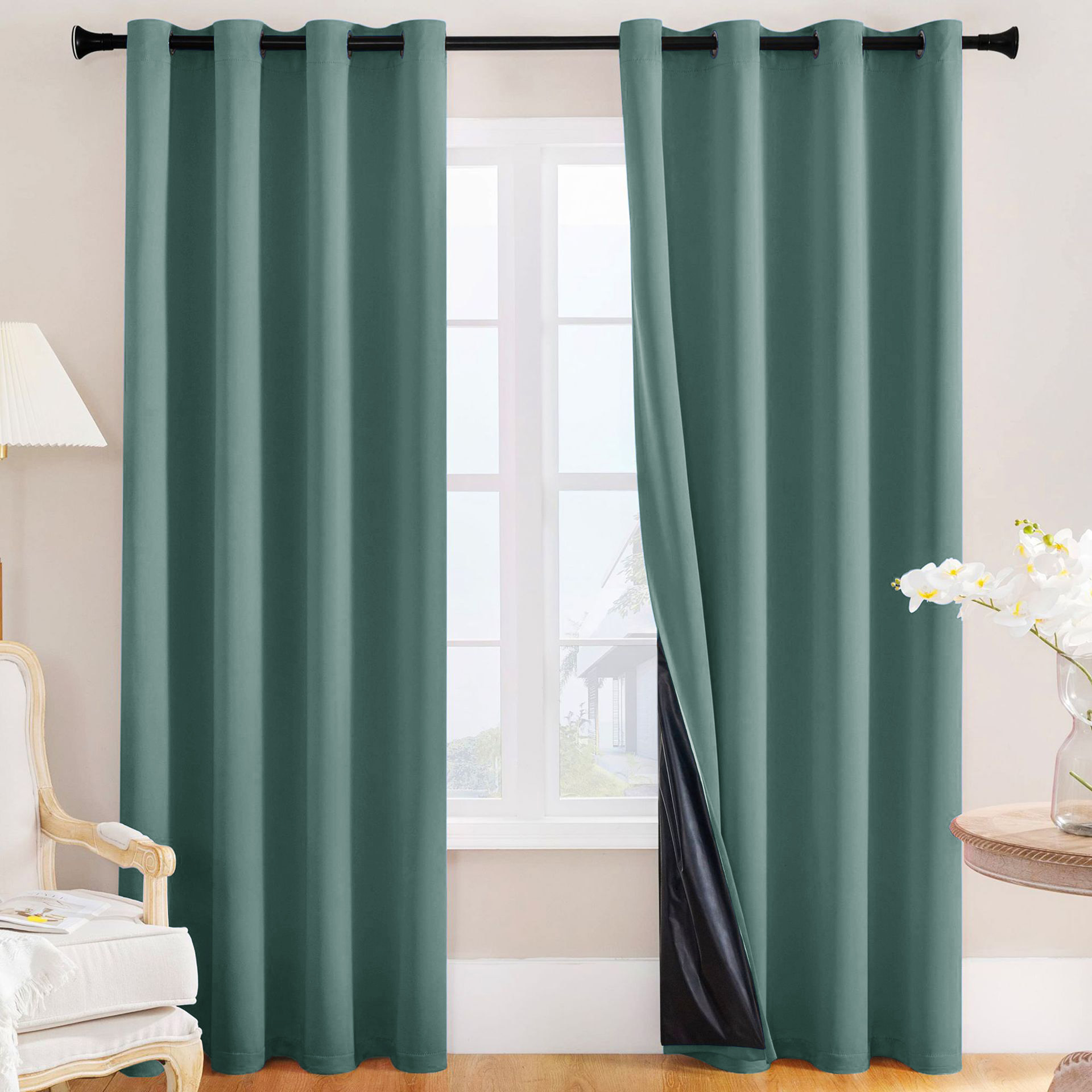YL-35040 coated foreign trade curtain full light-proof waterproof solid color heat insulation curtain finished product