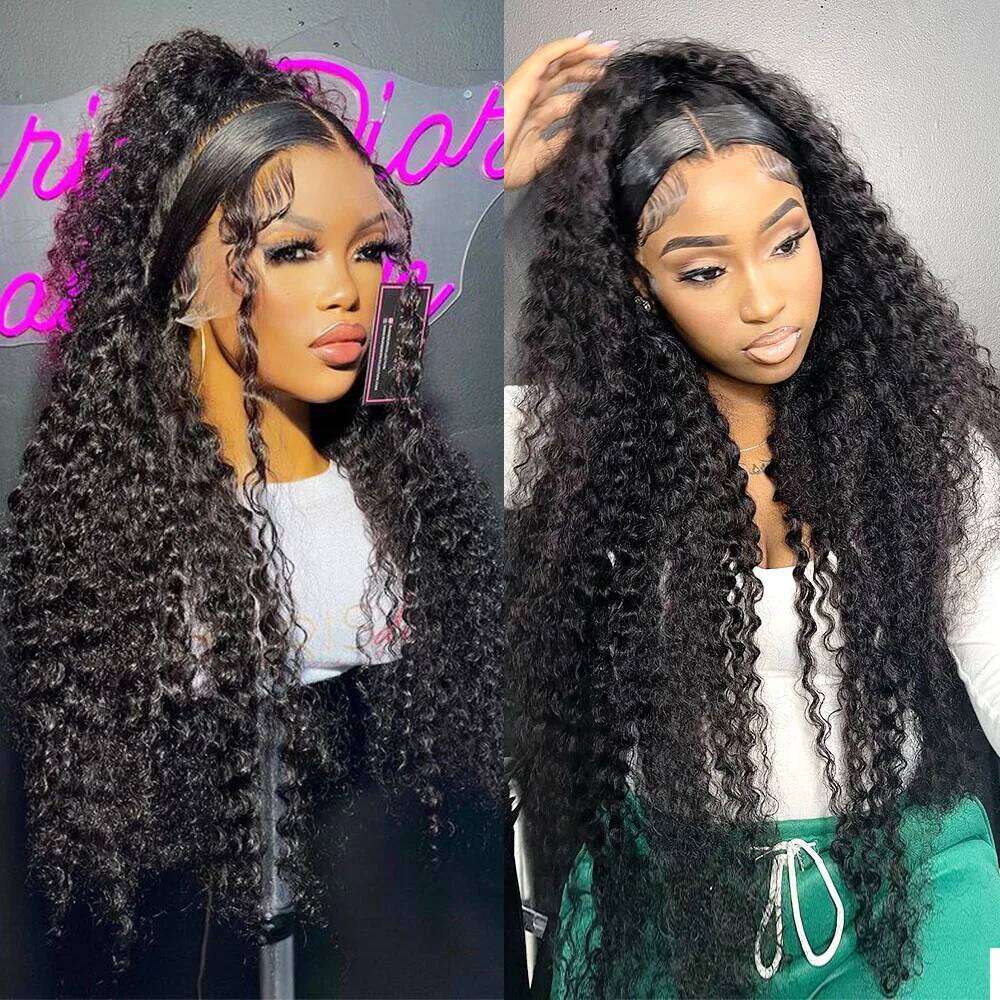 250 Density 360 Full Hd Lace Front Pre Plucked 30 Inch Glueless 13X6 Deep Curly Wave Frontal Wig Human Hair