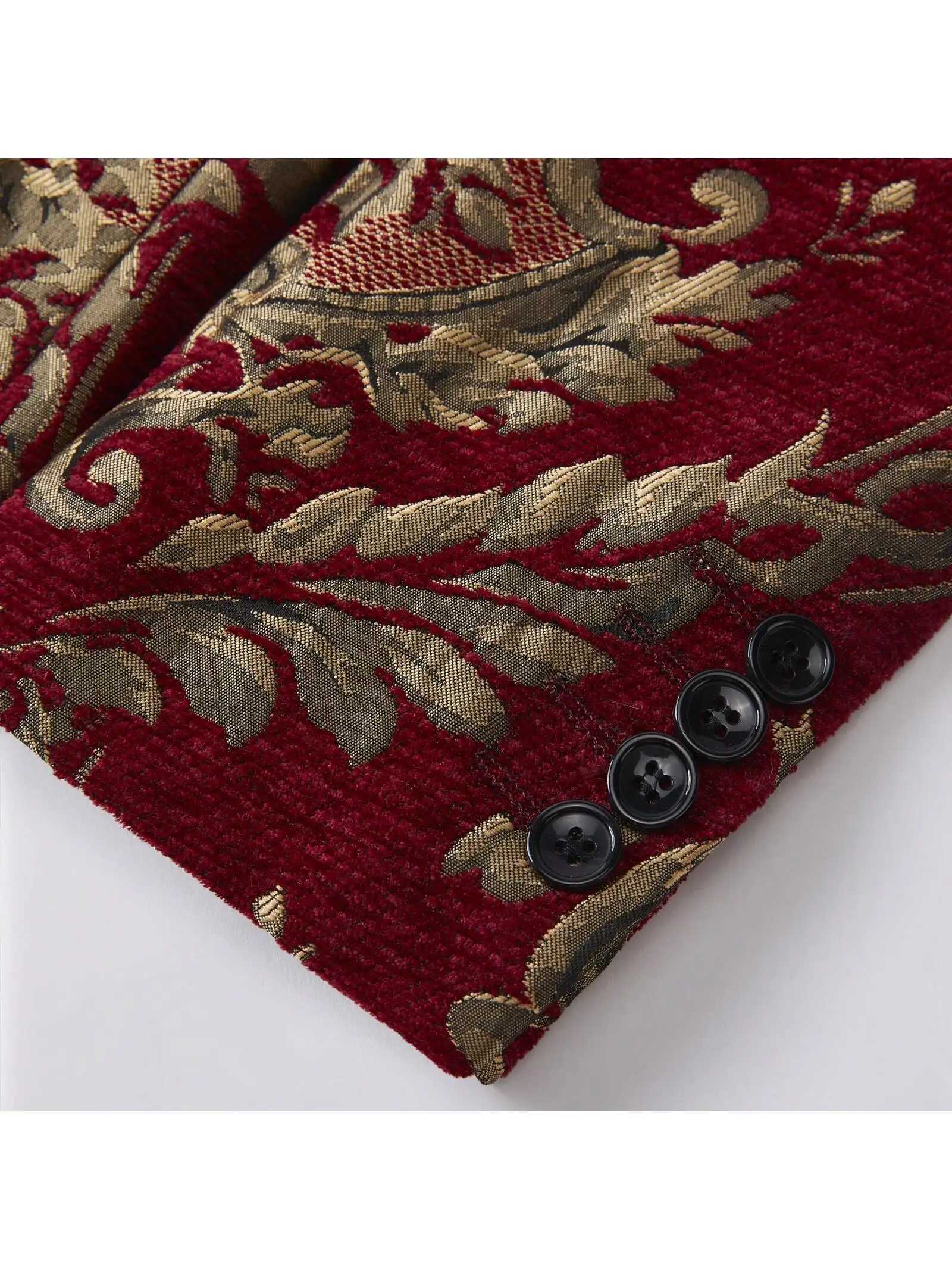 Mens Suit Jacquard Slim Fit 2-Piece Shawl Lapel Tuxedo Wedding Party Prom Suit Set X250704