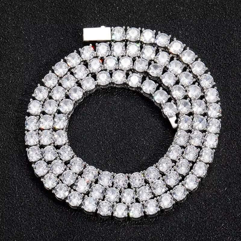 Fresh Item High Quality Hip Hop Bling 3MM 4MM 5MM 6MM Flawless D Color Lab Diamond Moissanite Tennis Chain