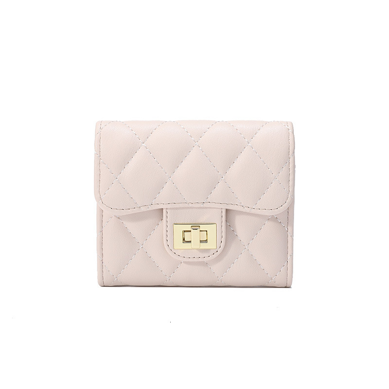 Free Shipping Designer Bag 2025 New Korean Style Card Holder For Women Small And Exquisite High-end Quilted Locking ID Student Wallet