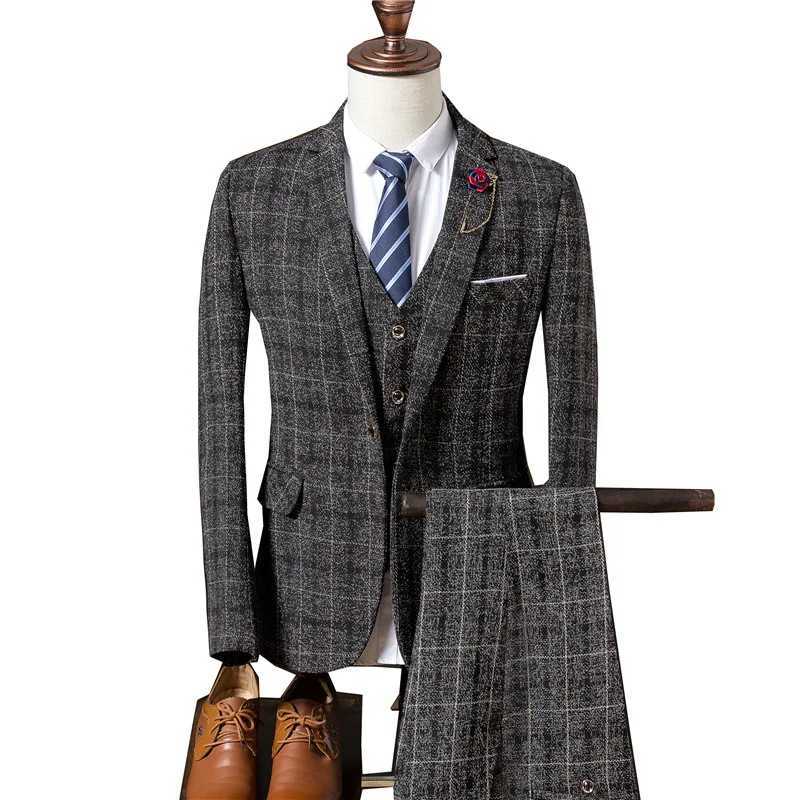 Mens Wedding Business Formal Slim Suit 3-piece Fashionable High-end Design Banquet Suit (Blazer+vest+pants) Size S-4XL X250704