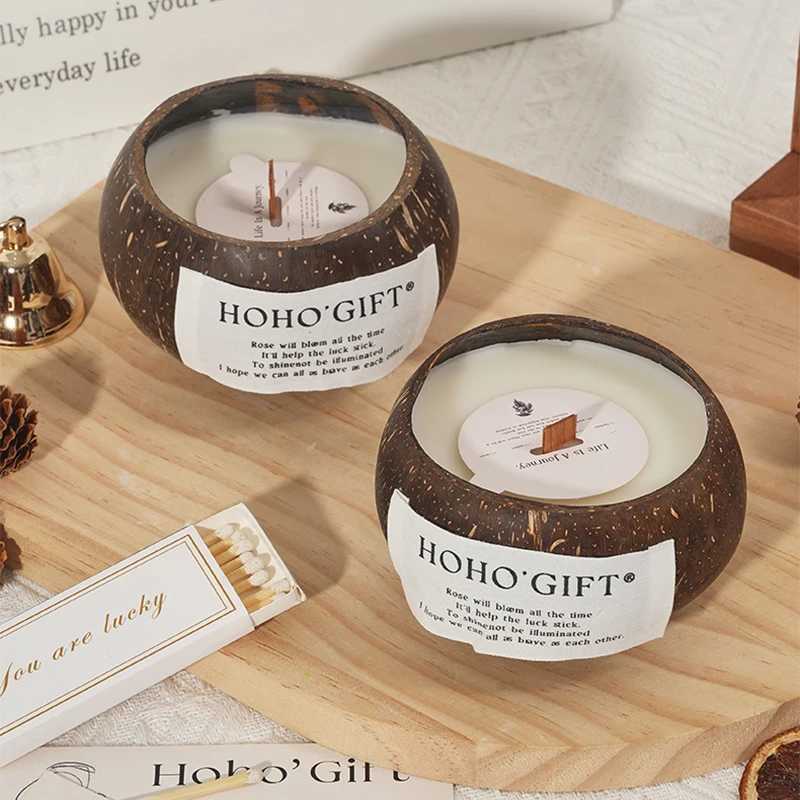 Coconut Husk Scented Candles Niche Advanced Fragrance Atmosphere Candle Bedroom Fragrance Decor Creative Souvenir Birthday Gift W250704
