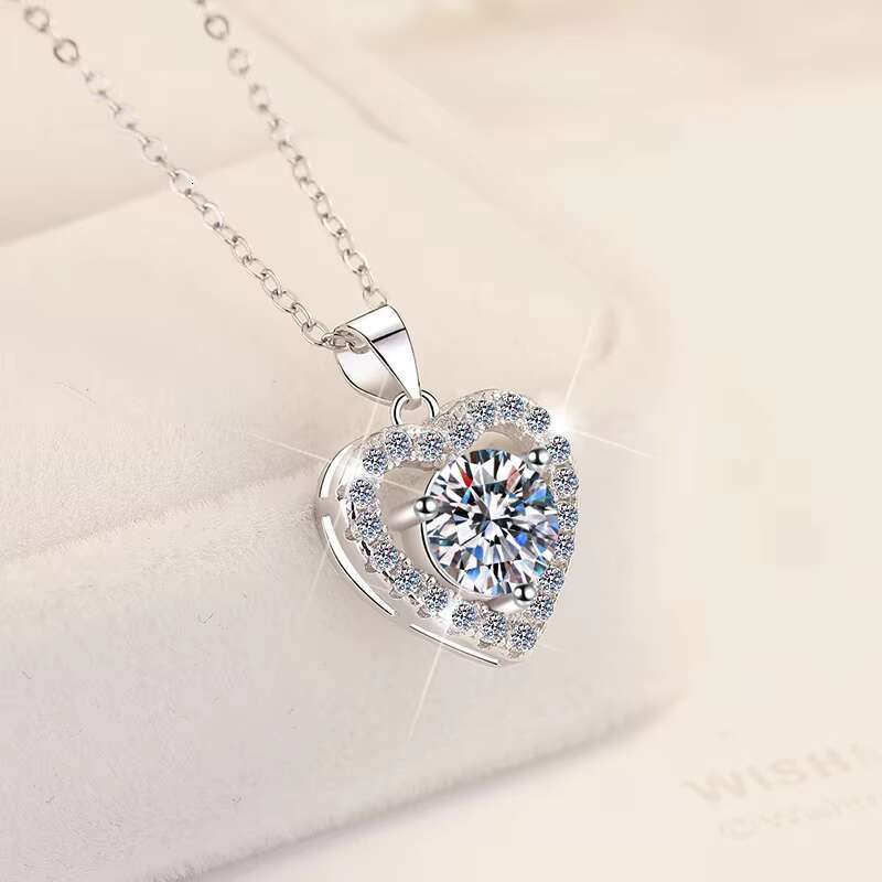 Husky Best-selling Womens Fashion Wedding 925 Silver Fine Jewelry Moissanite Necklace