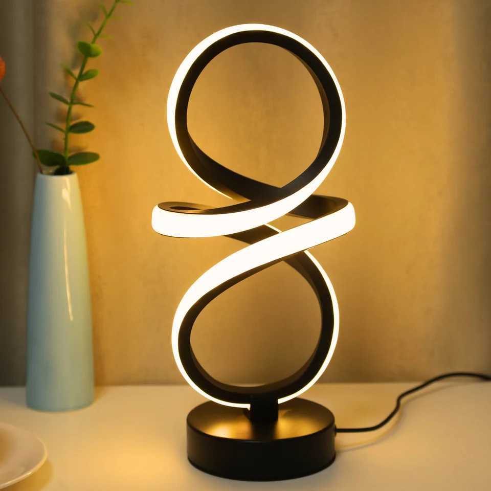 Creative spiral LED table lamp adjustable in 3 colors USB power supply suitable for home bedrooms offices and study rooms. XJ250703