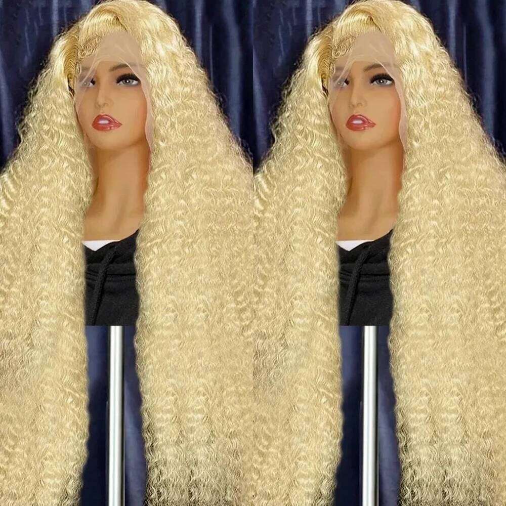 40 Inch 613 Honey Blonde 13x6 HD Transparen Deep Wave Lace Frontal Wig Colored 13x4 Curly Human Hair Wigs For Women