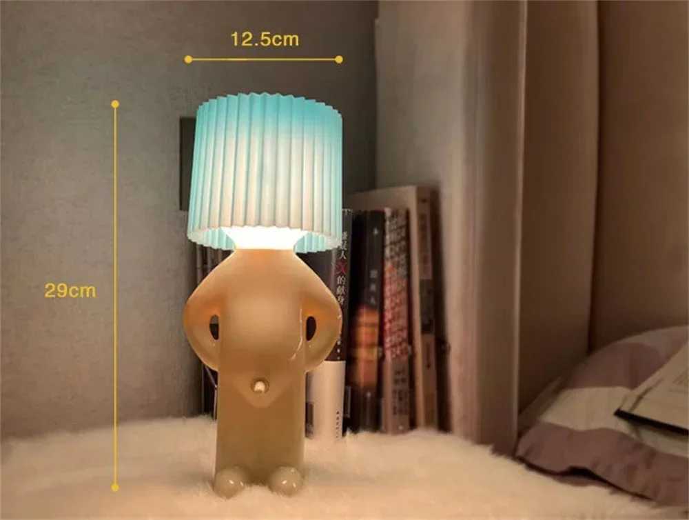 Claeted Naughty Boy Creative Table Lamp Unique LED Pleats Reading Lighting Bedroom Bedside Night Light Childrens GiftXJ250703