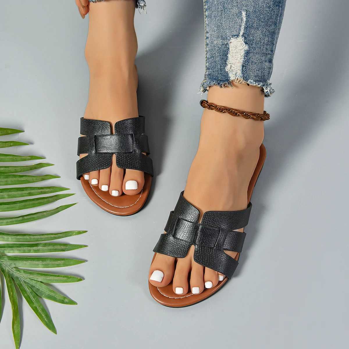 Sandals Shoes Women Summer Beach Womens Open Toe Sandals Women Shoe Non-Slip Walking Shoes Slides Footwear Female Slippers W250704