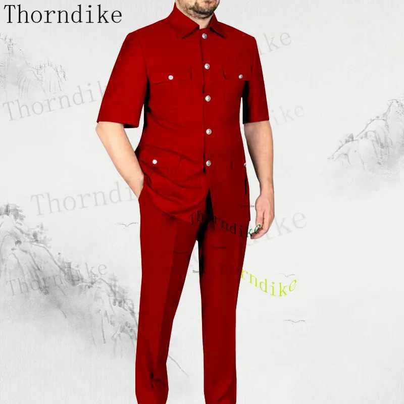 Thorndike Tailor-Made Men Suit 2 Pieces Classic Dark Gray Wedding Suit For Men 2023 Slim Fit Groom Tuxedos Costume Mariage Homme X250704