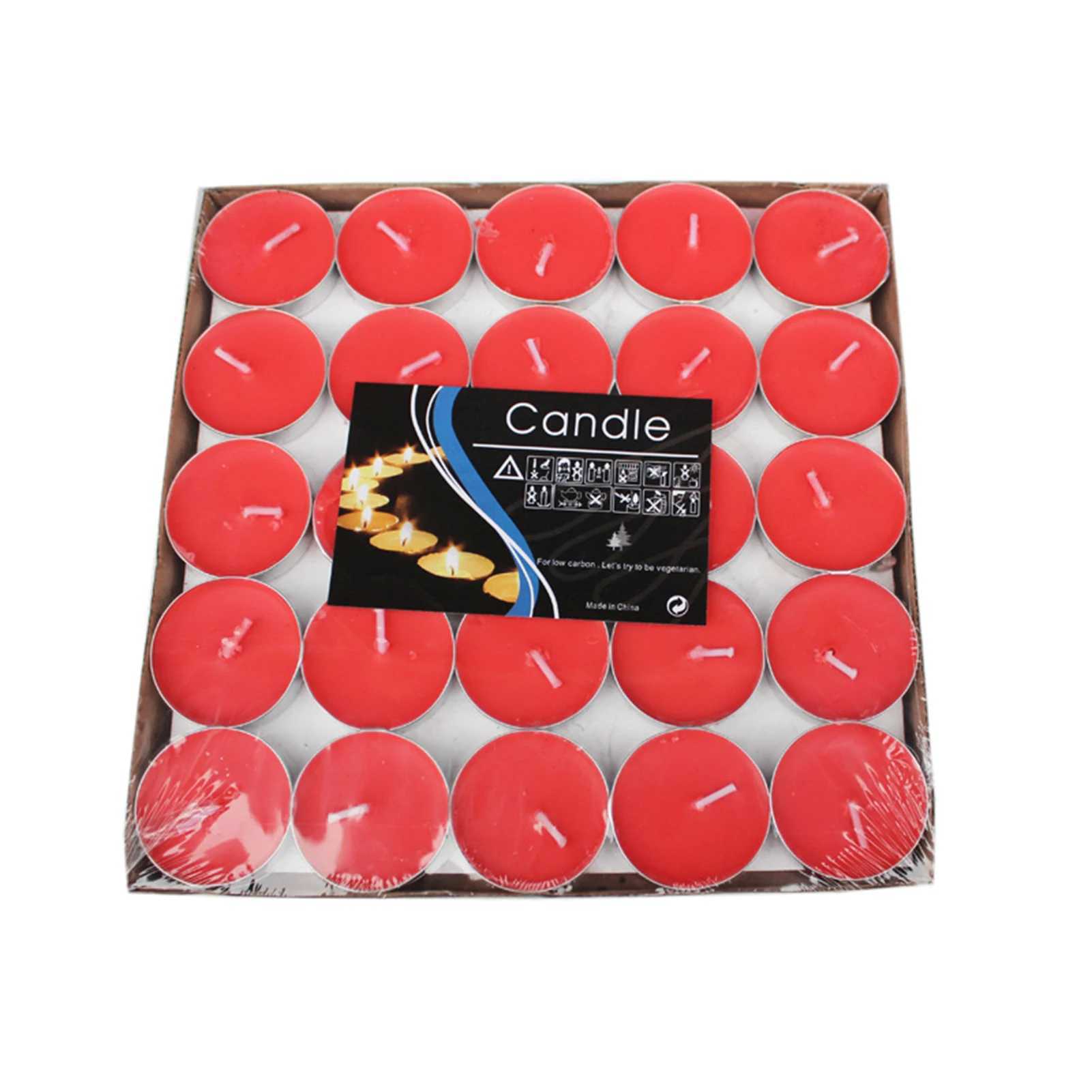 50Pcs Flameless Tea Lights Long Lasting Paraffin Tea Candles for Bedroom Indoors Night W250704