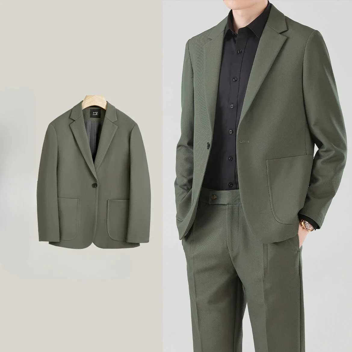 Full Suit for Men Dress Business Korean 2 Piece Outfit Set Man Formal Pants Ceremony Elegant Spring Autumn Blazer New In Casual X250704