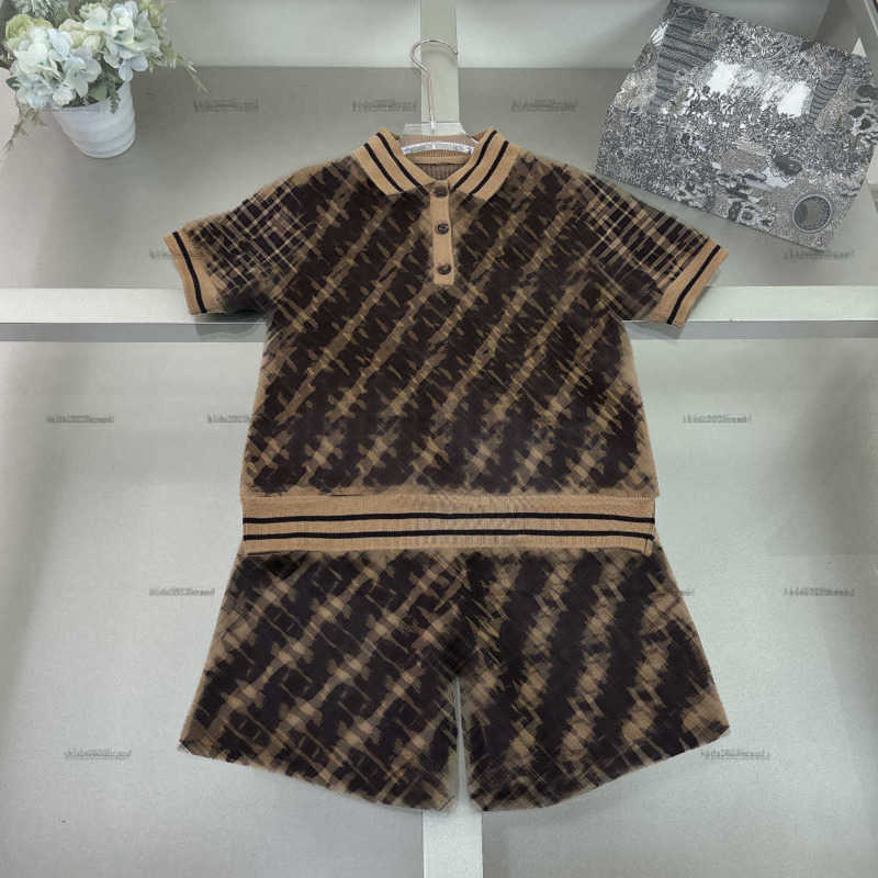 Classics baby T-shirt set Short-sleeved suit boys girls tracksuits kids designer clothes POLO shirt and denim shorts A161X05N148