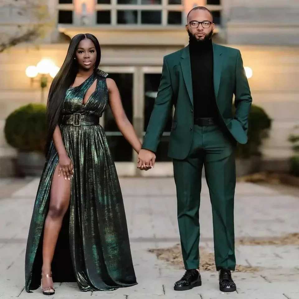 Wedding Bridegroom Dark Green Two Buttons Costume Homme Slim Fit Men Suits Masculino Terno Tuxedo Groom Prom Blazer 2 Pieces X250704