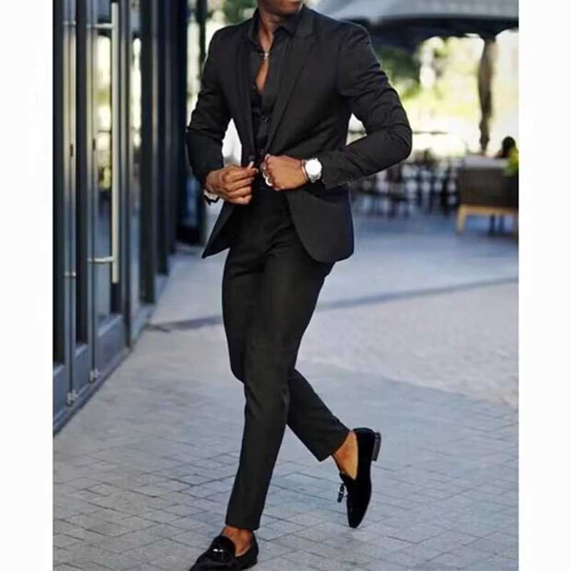 2 Piece Mens Suits Slim Fit Notch Lapel Single Breasted Jacket Wedding Groom Tuxedos Business Suits Set (Jacket+Pants) X250704