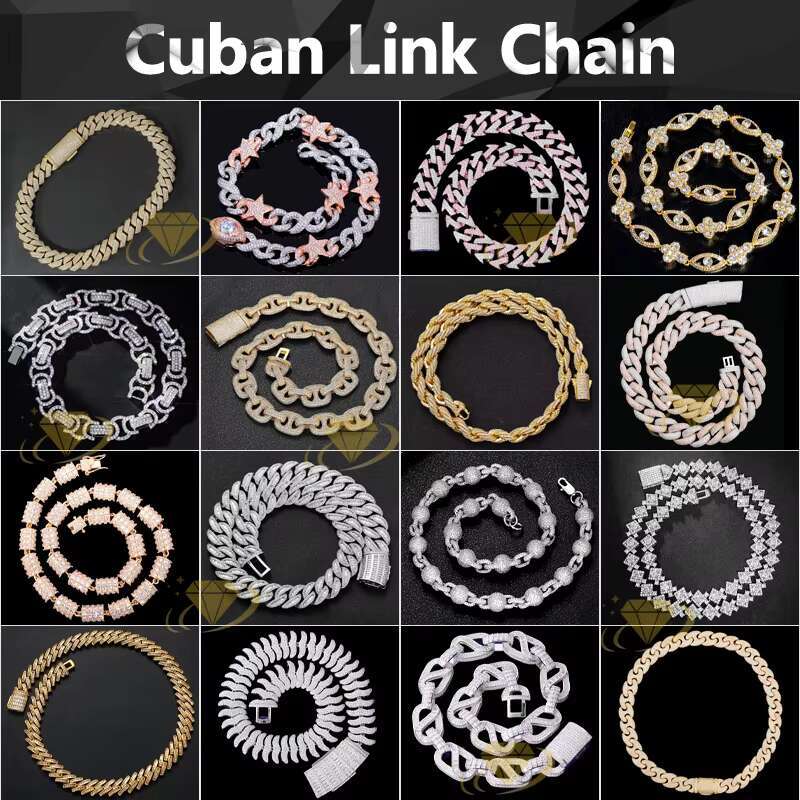 16MM Custom 925 Sterling Silver Iced Out Moissanite Necklace Has GRA Certificate Diamond Cuban Link Chain Hip Hop Jewelry