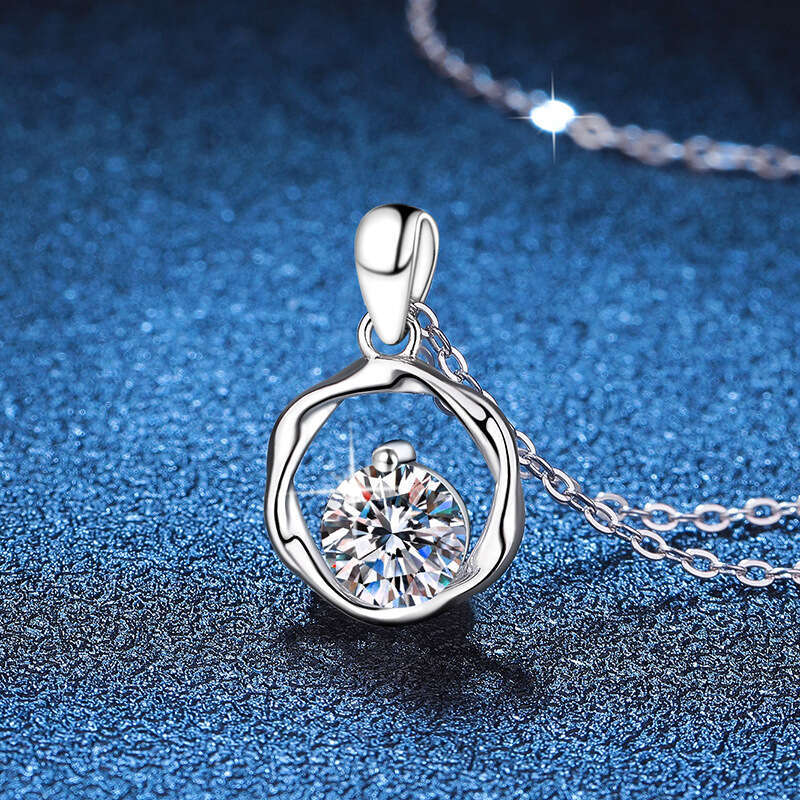 S925 Pure S925ier Pendant S925imple MobiuS925 1 caratS925 D Color MoiS925S925anite Necklace f4b