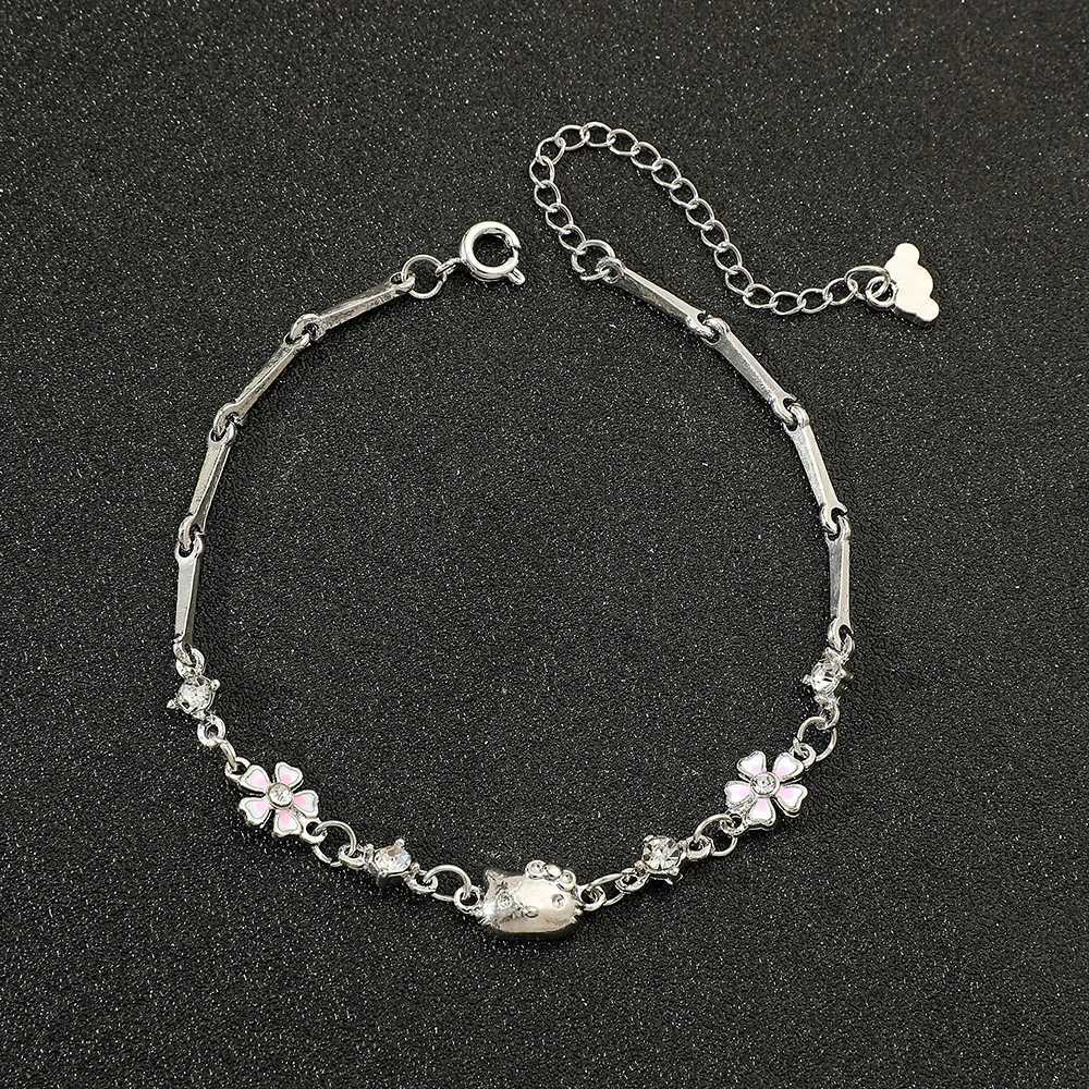 Sanrio Fashion Cute Hello Kitty Bracelet for Women Bridal Bracelets Wedding Jewelry Travel Gifts 2 Colors w250716