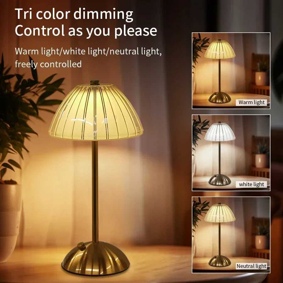 Rechargeable Crystal LED Table Lamp Touch Sensor Dimmable Desktop Nightlight Reading Lamp For Bar Hotel Restaurant Bedroom Decor XJ250703