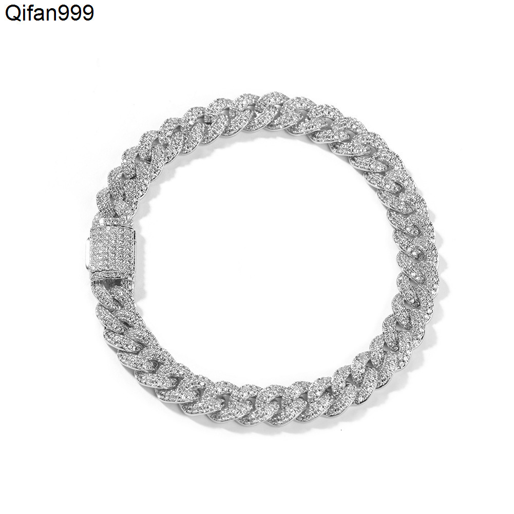 Wholesale 8mm Cuban Link Chain Charm Bracelets 5A Cubic Zircon Diamond Hip Hop Cuban Chain Bracelet Necklace Jewelry Men Women