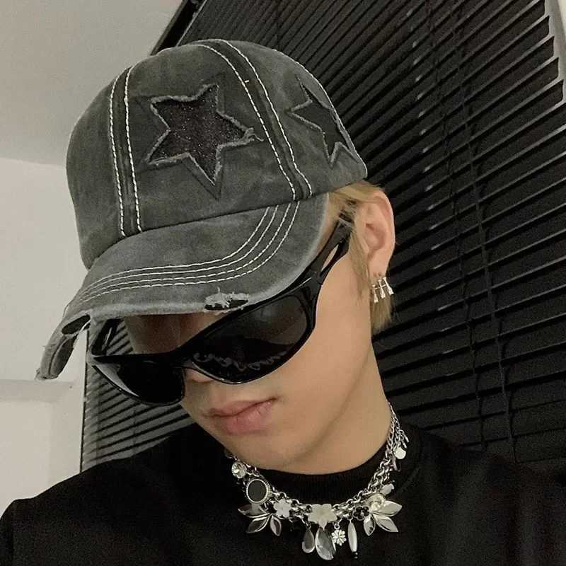Retro Y2K Star Washed Denim Hole star Baseball cap Snapback Hats Autumn Summer fishing Hat Men Wen Caps Casquette hats Gorras X250704