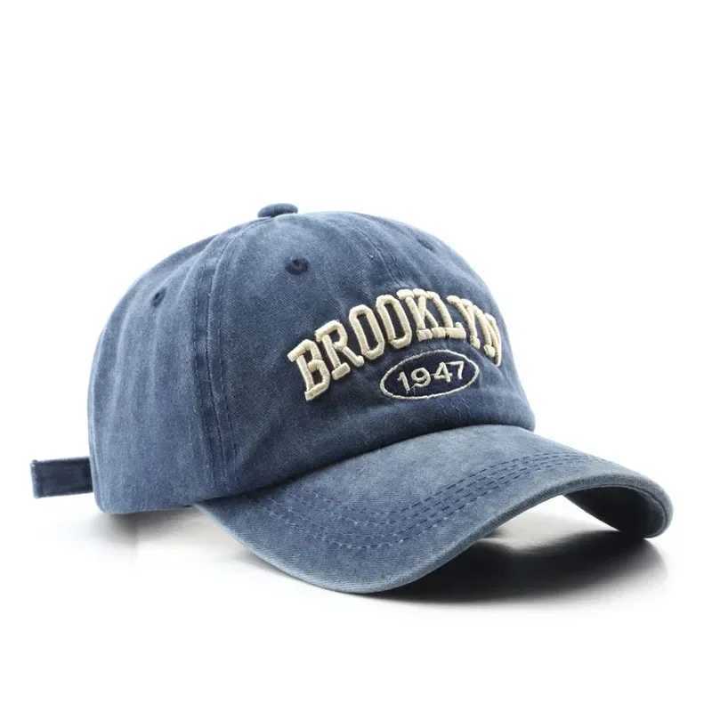 Men Wen Spring Summer Retro brooklyn Letter Baseball Caps Cotton Embroidery Adjustable Casual Hat Hip Hop Streetwear Sun Hats X250704