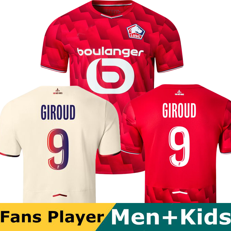 24/25 LOSC Lille Soccer Shirt 2025 2026 UMTITI White CABELLA GIROUD 9 YAZICI OUNAS LILLE Olympique M.BAYO Maillot Adult & Kids Kit With