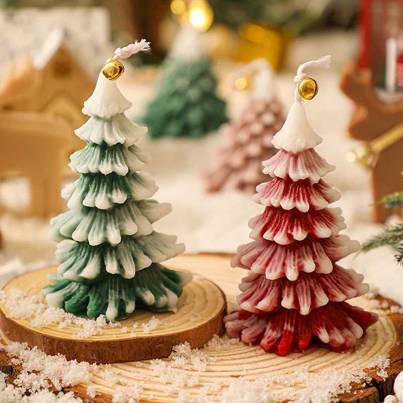 Merry Christmas Candle Cute Xmas Tree Shaped Aromatherapy Scented Candle Desk Ornaments for 2025 New Year Christmas Home Decor W250704