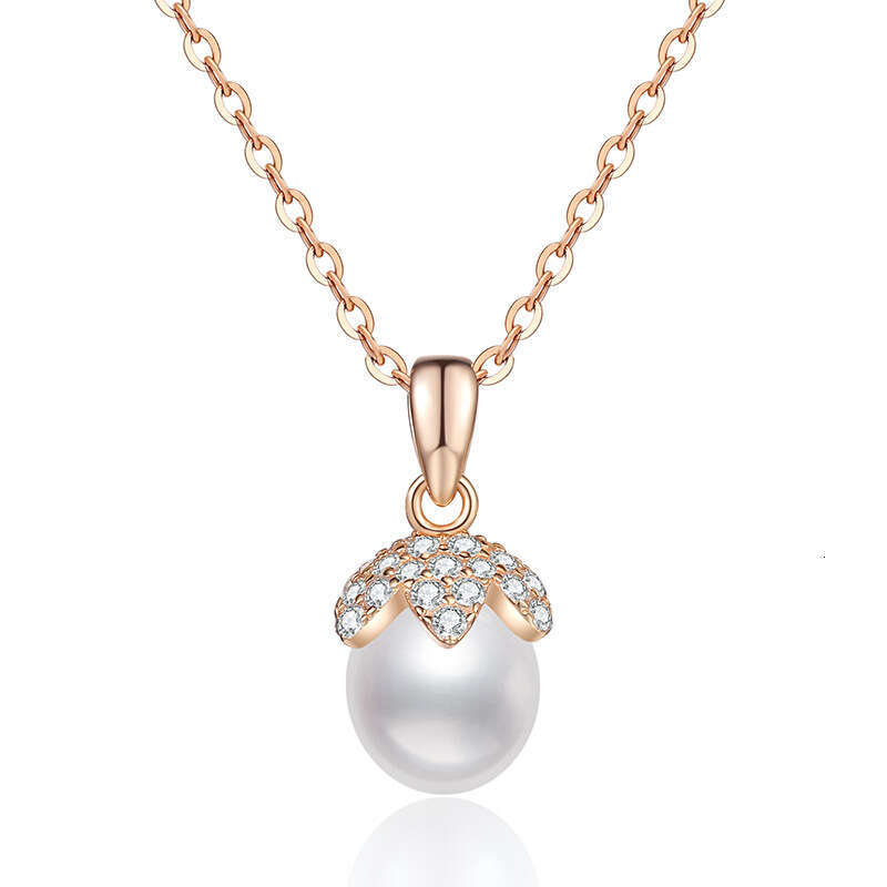 S925 Pure S925ier Necklace S925trong Natural FreS925hwater Pendant Bud Light Champagne Gold Collarbone Chain c9e