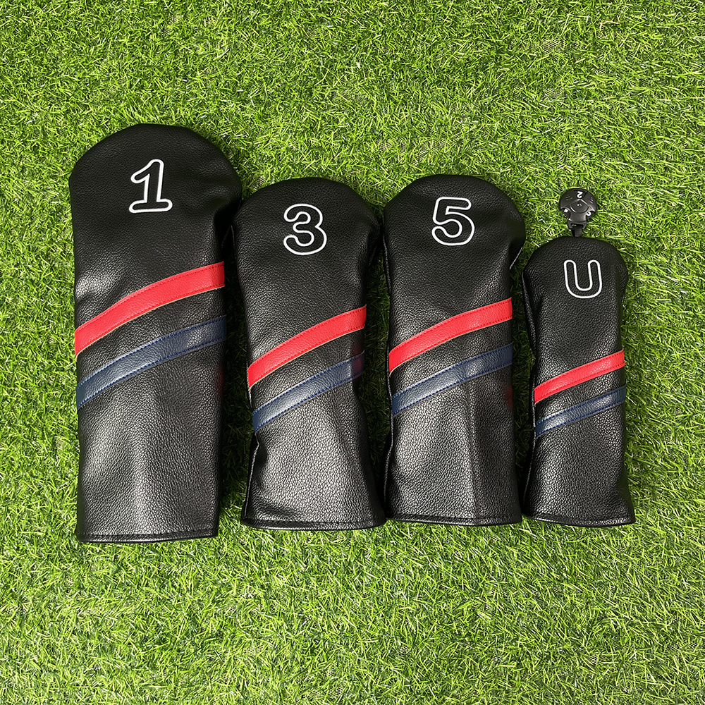 Simple atmosphere Golf Woods Headcovers Covers For Driver Fairway Clubs Set Heads PU Leather Unisex 240122