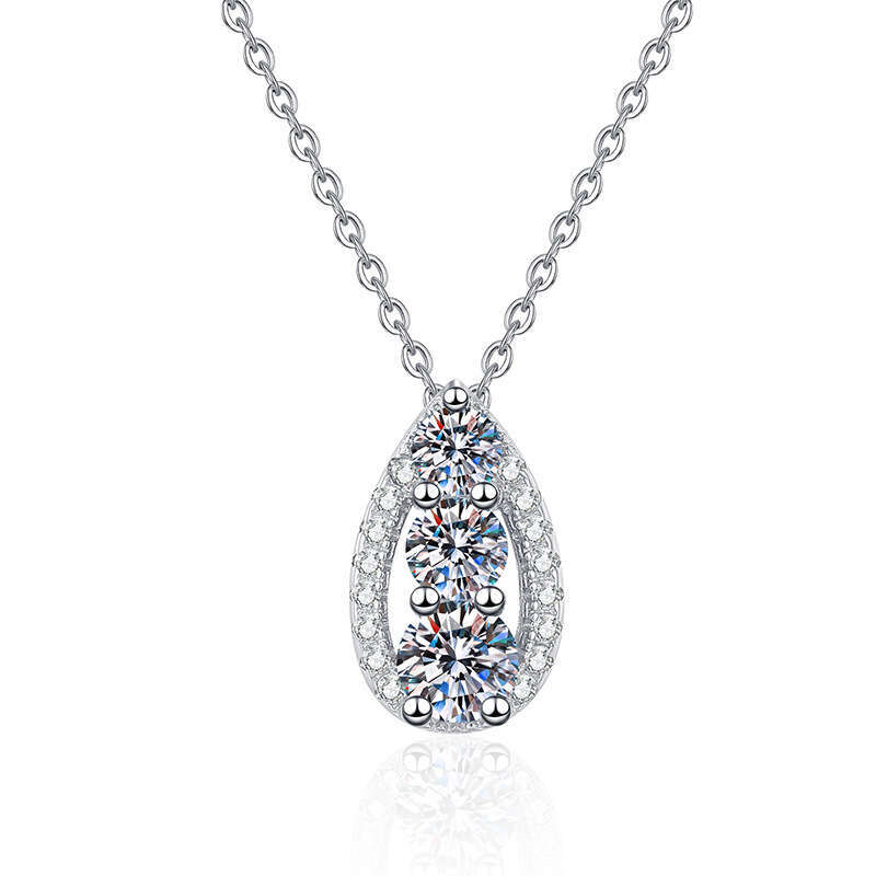 S925terling S925ier Pendant Female caS925ual faS925hion Water Drop 60 PointS925 D Color MoiS925S925anite Necklace cde