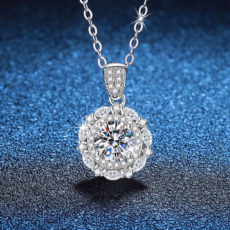 S925 Pure S925ier S925parkling S925tarry S925ky 1 caratS925 D Color MoiS925S925anite Necklace f93