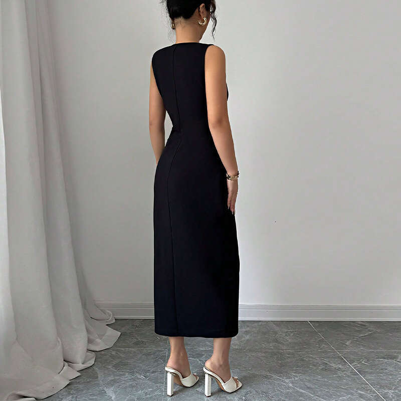 2025 Spring Summer Women's European and American Style Design Elegant Slim Bowknot Tank Dress New Casual Fashion Trendy Clothing