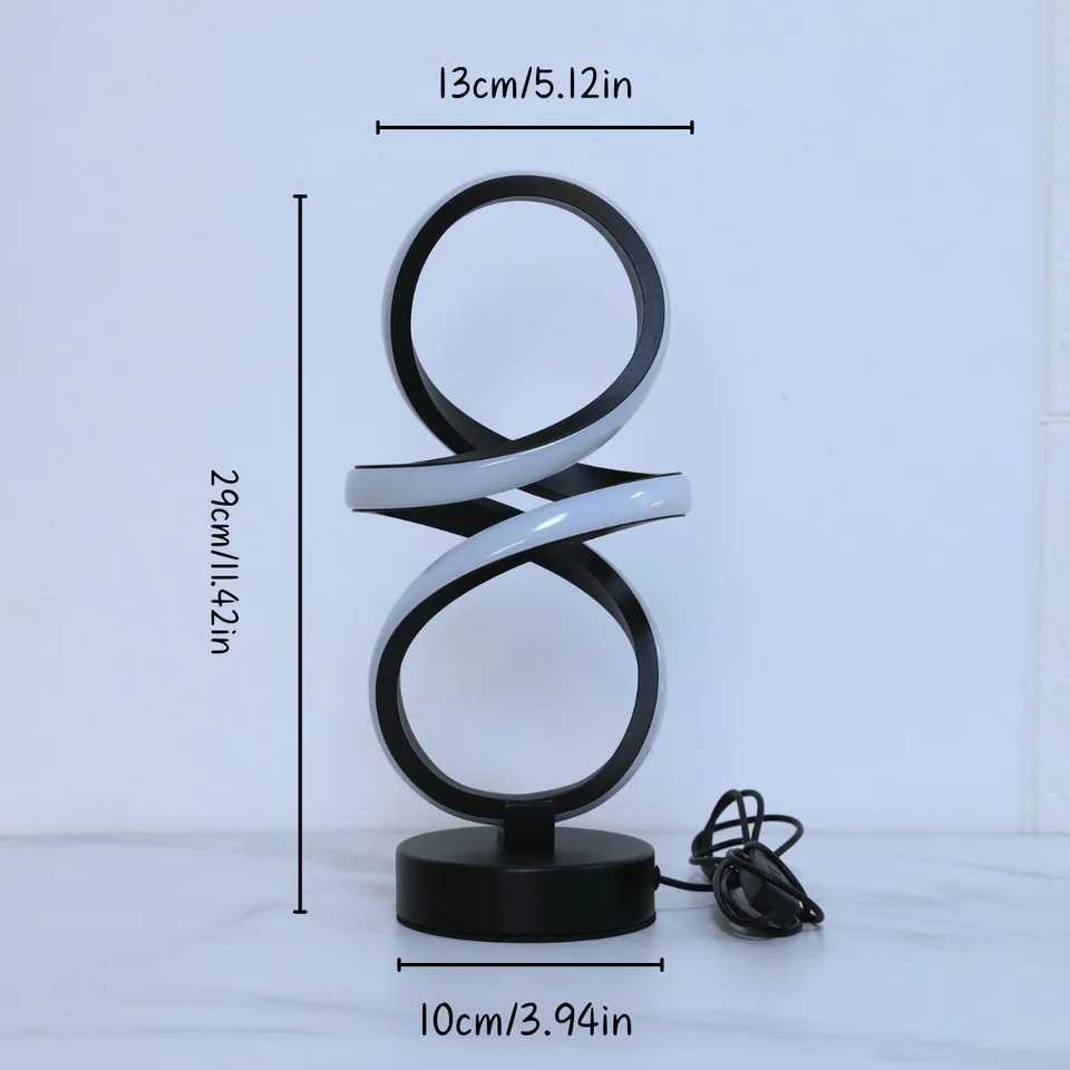 Creative spiral LED table lamp adjustable in 3 colors USB power supply suitable for home bedrooms offices and study rooms. XJ250703