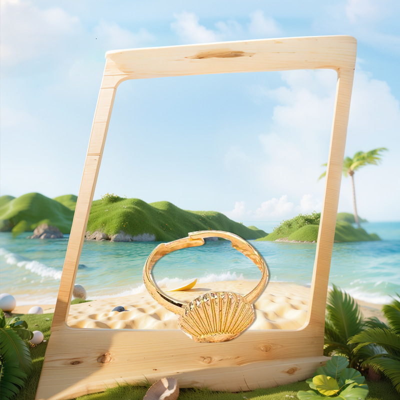 1 Piece Ocean Series Starfish Conch 3-Piece Set Beach Sea Vacation Style Ring Jewelry