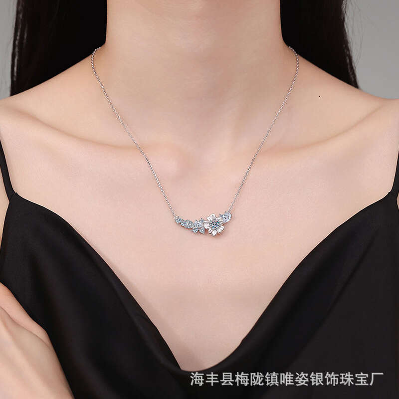 Rotating Necklace S925 S925ier S925imple S925miling Flower Pendant for Women MoiS925S925anite 0f9