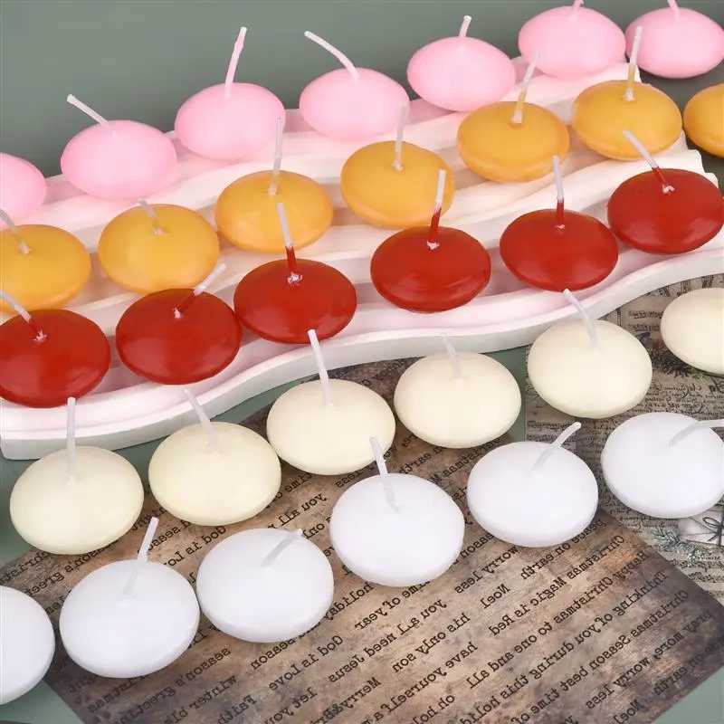 10Pcs Unscented Floating Candle Discs for Valentines Day Party Wedding Home Bathtub Decor Romantic Confession Candlelight W250704