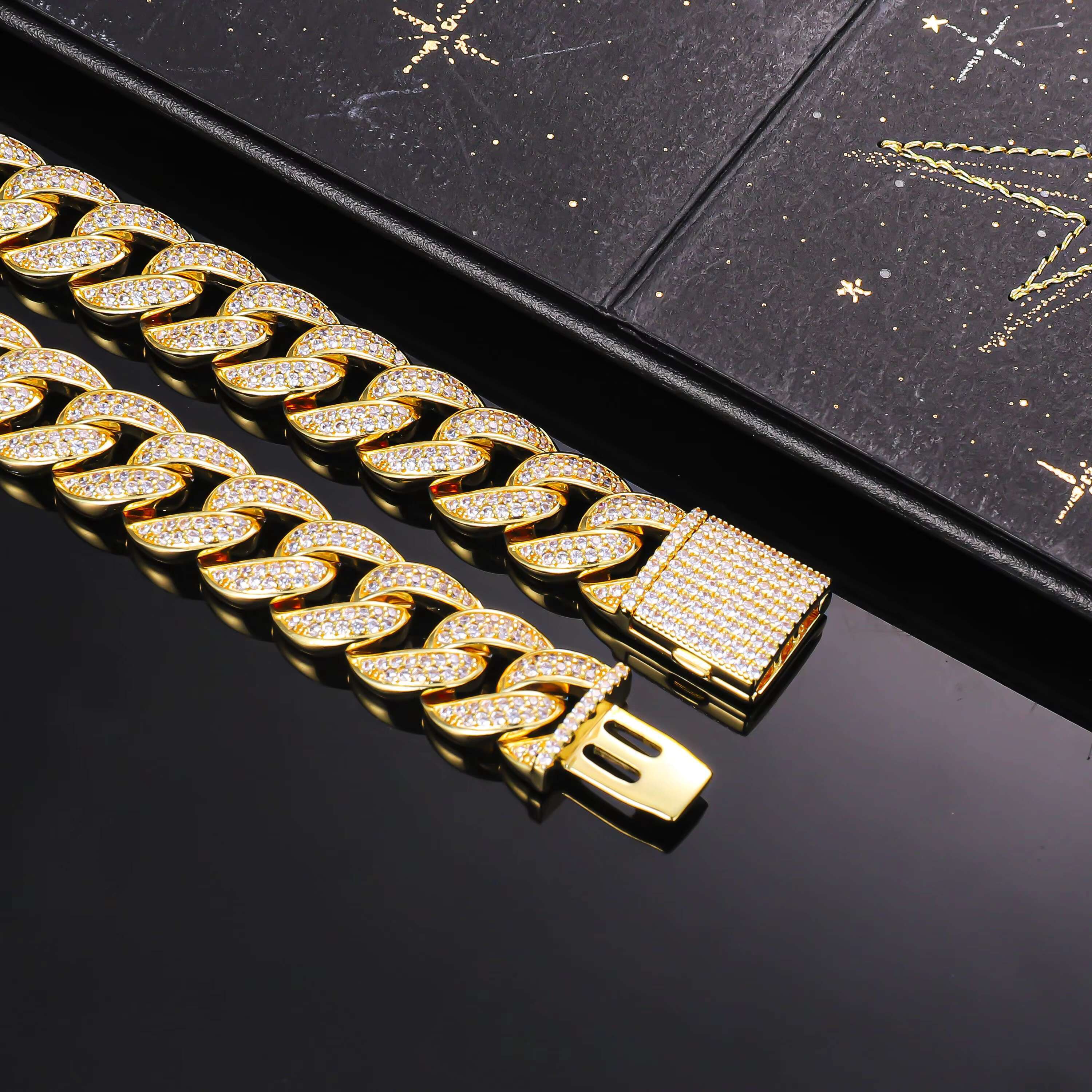 CM Jewelry Design Retro Hiphop Chain High Quality Pulsera Cubana Luxury Hot Selling Ice Out Zirconia Monaco Cuban Bracelet