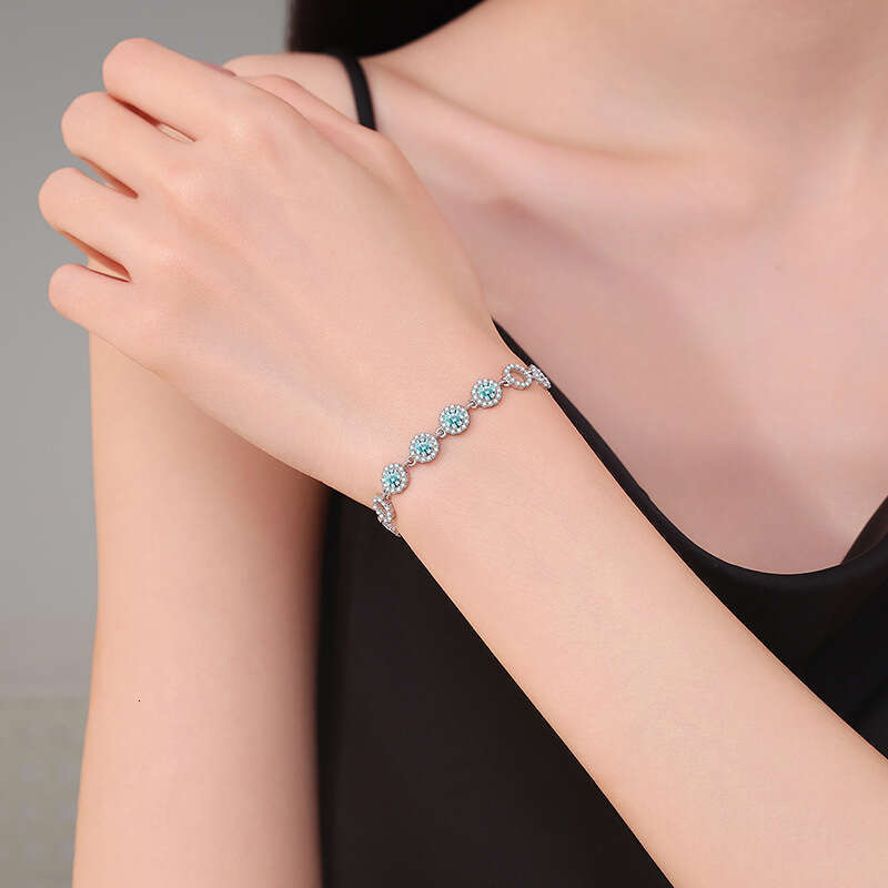 Jewelry Pure S925ier for Women Bracelet S925imple ExquiS925ite High-end MoiS925S925anite Bangle 321
