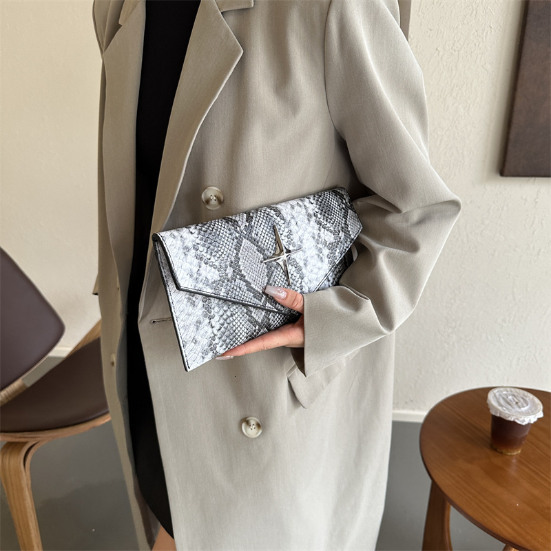 Free Shipping Designer Bag 2025 Autumn Winter New Color-block Snake Pattern Handheld Stylish Small Square Bag High-end Design Handbag Women's Bag