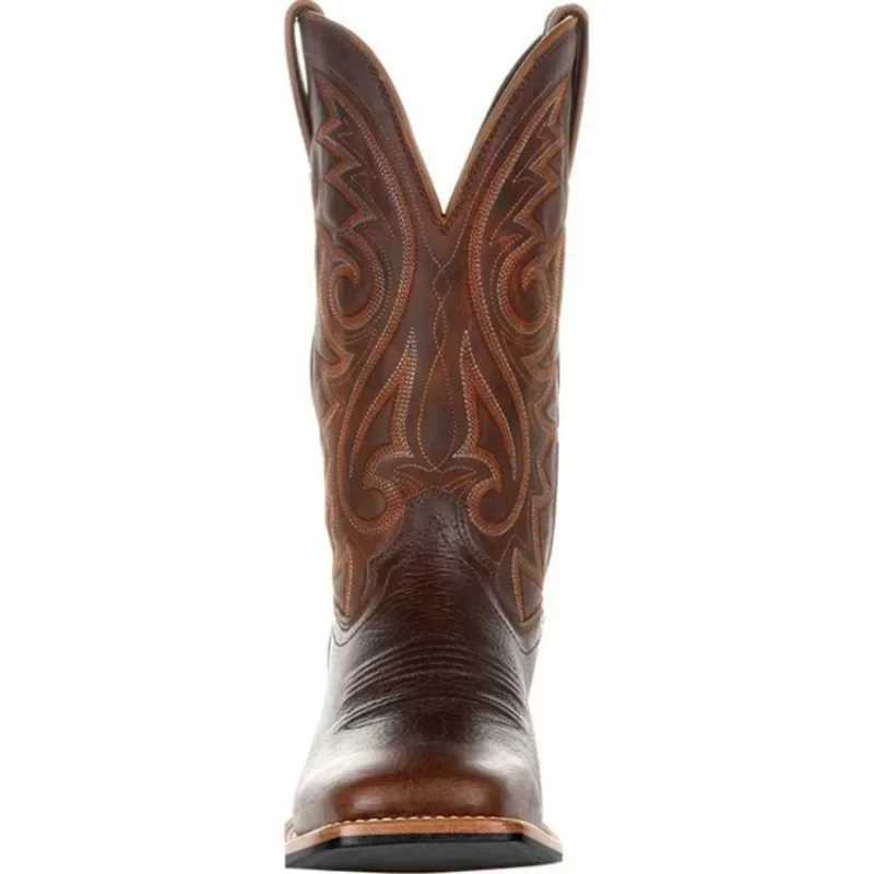 Men Boots Mid Calf Western Cowboy Motorcycle Boots Male Autumn Outdoor PU Leather Totem Med-Calf Boots Designed Men Shoes Z250704
