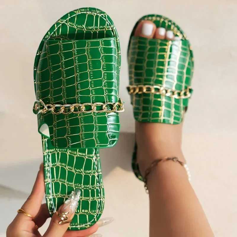 2024 Summer and Autumn New Large Size Open-toed Flip-flops Flat Wedge Sandals for Women Shoes for Women W250704