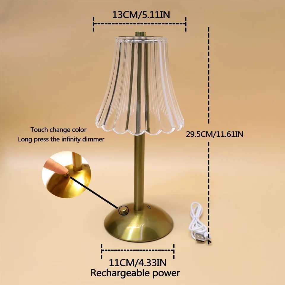 Crystal Romantic Table Lamp - Suitable for bedroom desk and dining room decoration retro touch table lamp XJ250703