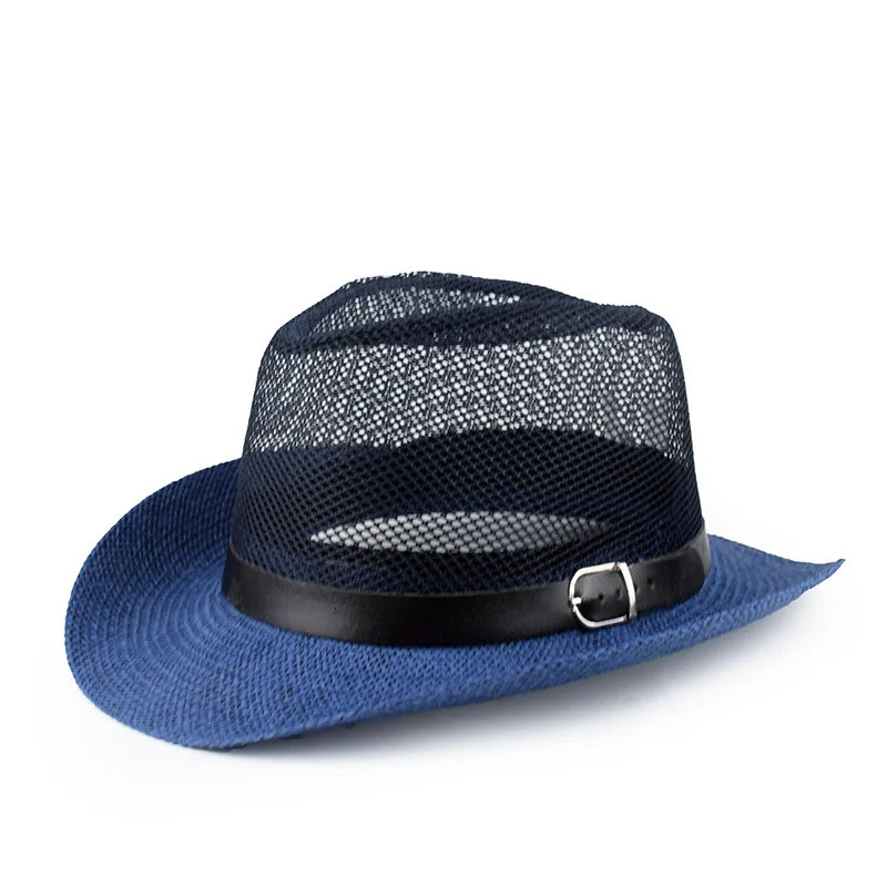 Summer Breathable Mesh Mens Top Hat Middle-aged and Elderly Hat English Jazz Hat Hollow Sun Hats 250701