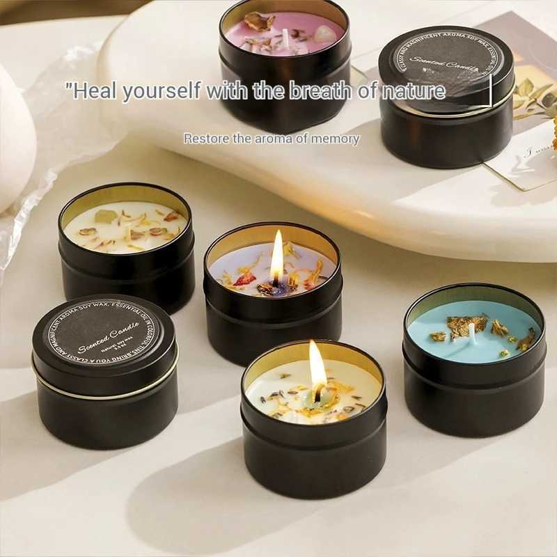 Natural Dried Flowers Aromatherapy Candles Sleep Aid Indoor Tabletop Long-Lasting Fragrance Ambient Fragrance Decorative Items W250704