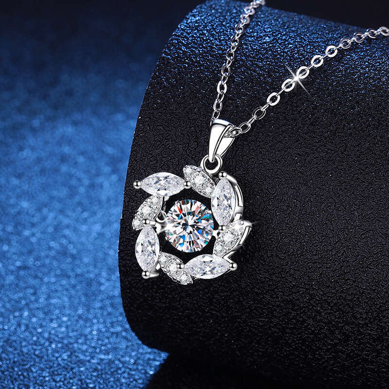S925 Pure S925ier Windmill Dynamic Pendant 1 caratS925 MoiS925S925anite Necklace 975