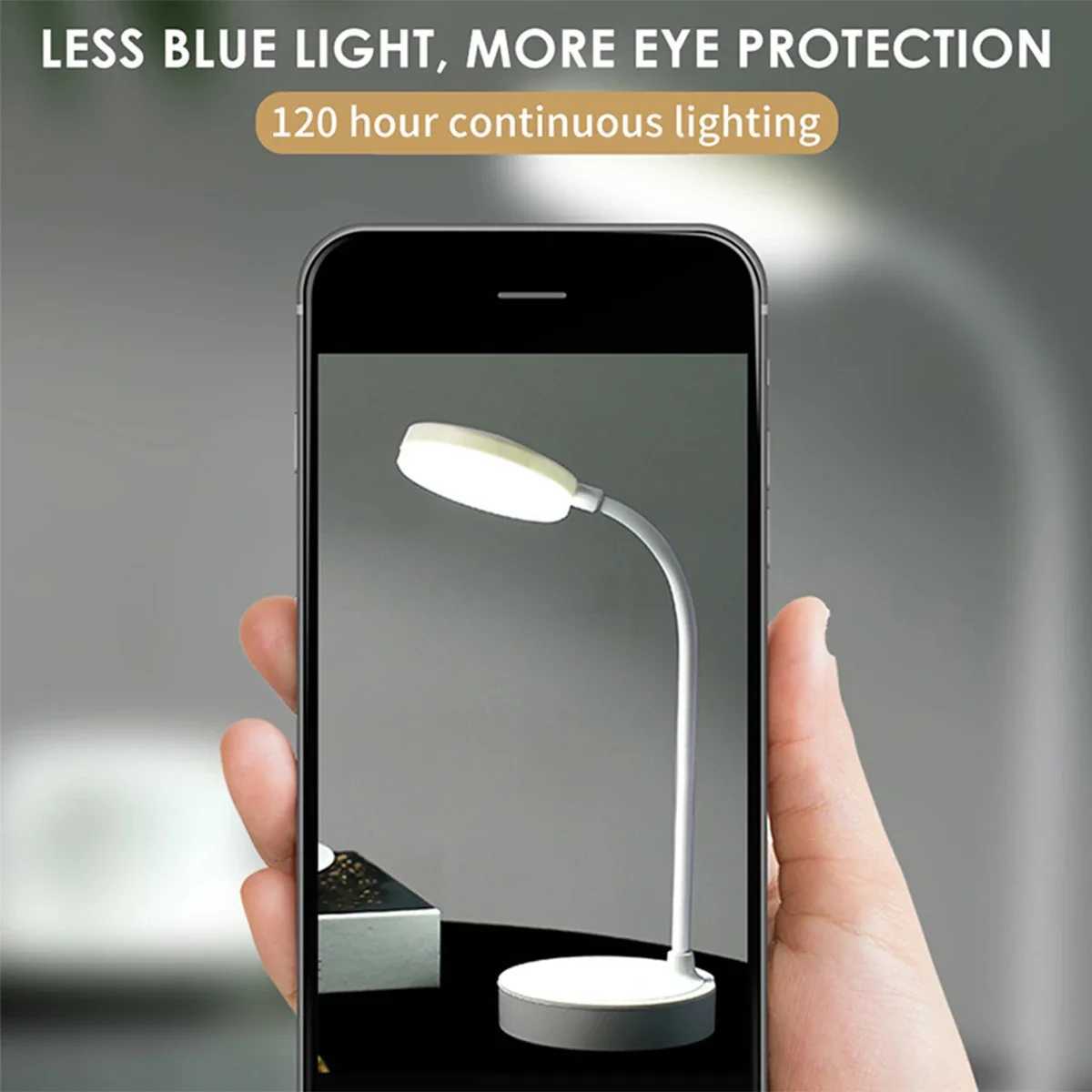 Portable LED Desk Lamp USB Plug-in Table Light Supports 3 Colors Stepless Dimming Eye Protection Bedroom Bedside Lamp XJ250703