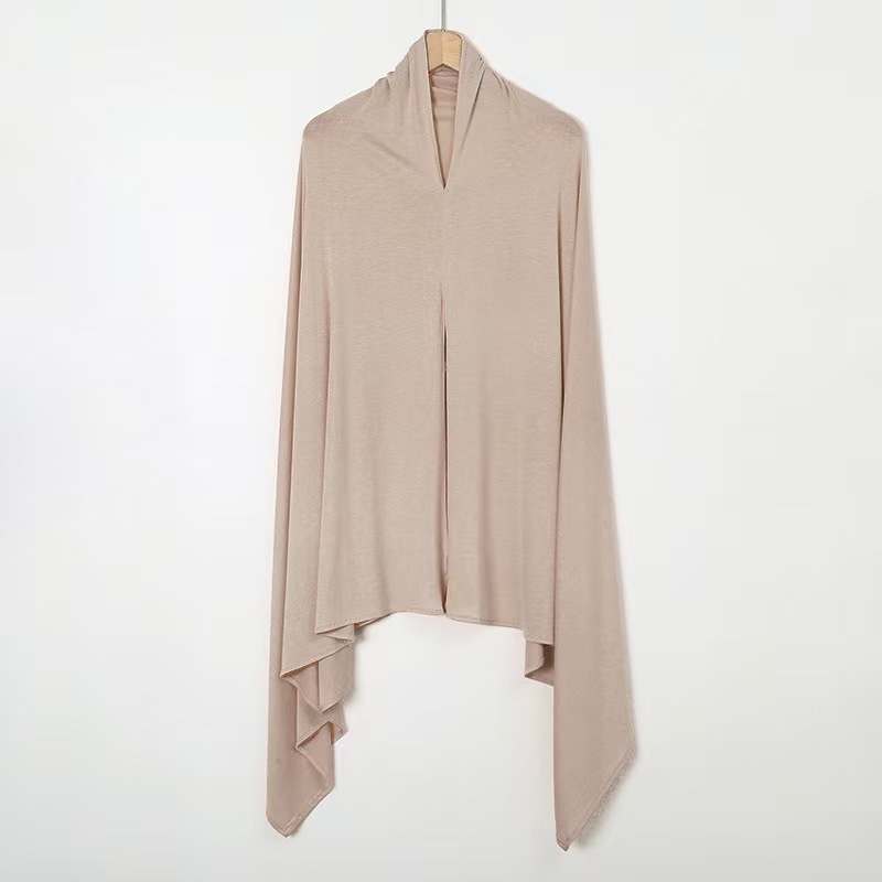 T1128 New Mercerized Cotton Scarf with Equal Length on Both Sides Women's Solid Color Malaysian Headscarf