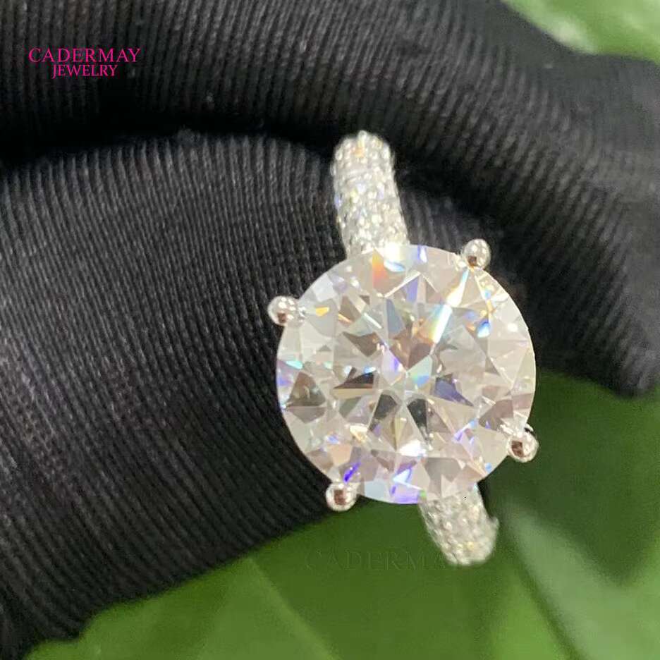 Cadermay S Sier Sterling Round Moissanite D VVS1 Pass Dia Tester Engagement Wedding Rings Brand