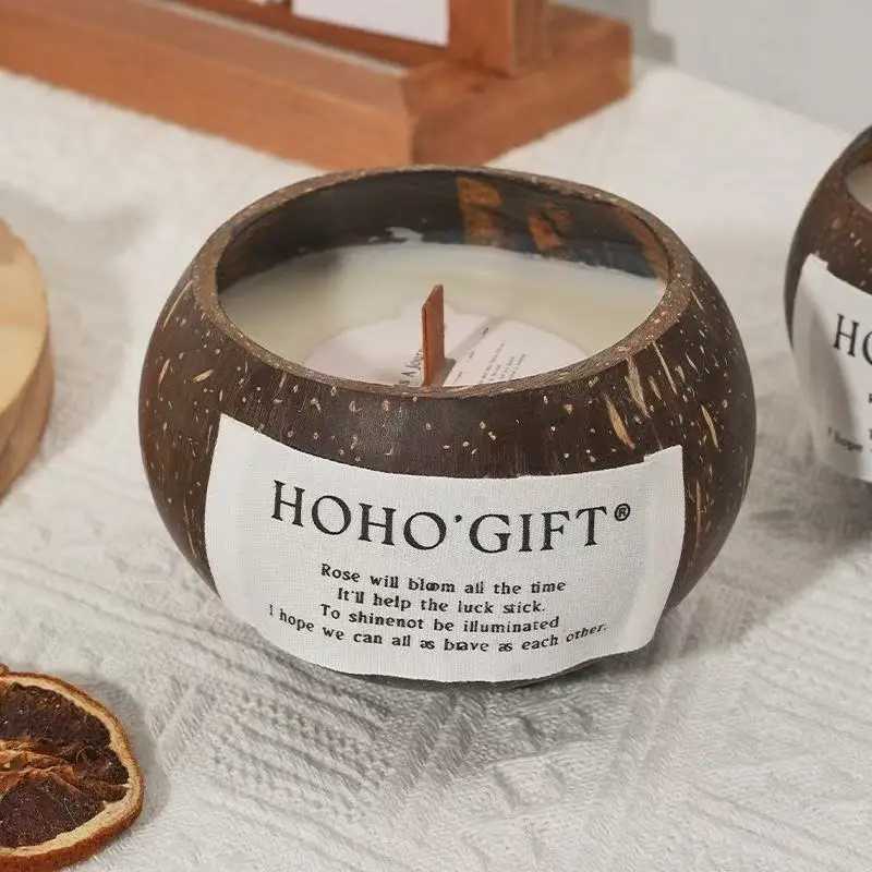 Coconut Husk Scented Candles Niche Advanced Fragrance Atmosphere Candle Bedroom Fragrance Decor Creative Souvenir Birthday Gift W250704